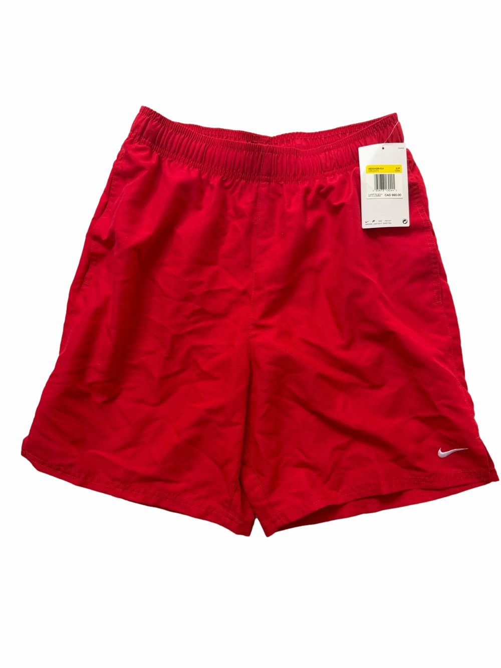 Nike Red Swim Trunks w Liner White Swoosh Brand New w Tags Men Small
